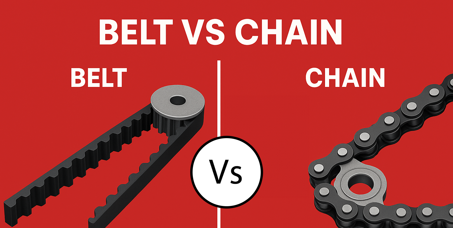 Belt drive and chain drive garage door opener rail compared