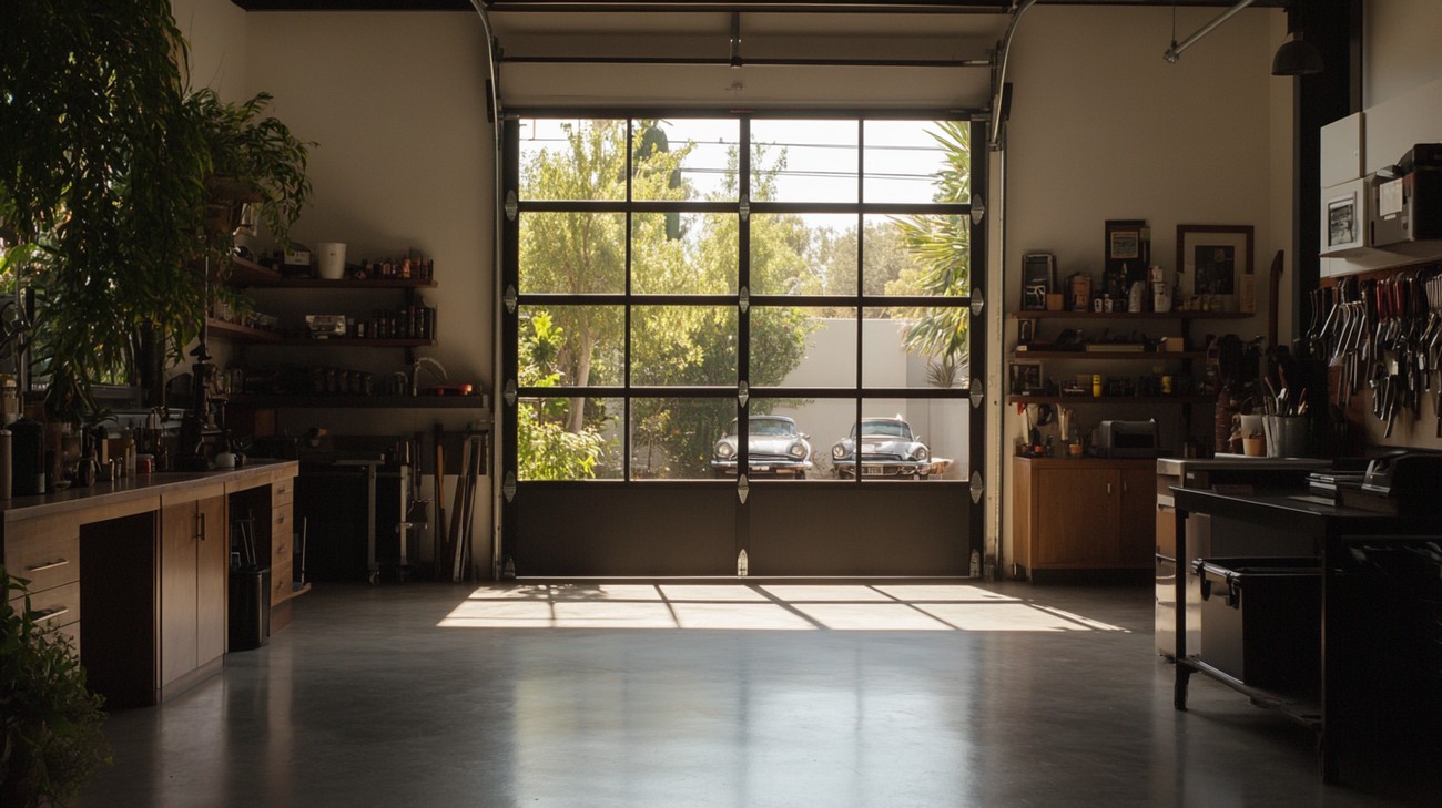 Garage screen door installed over a garage opening